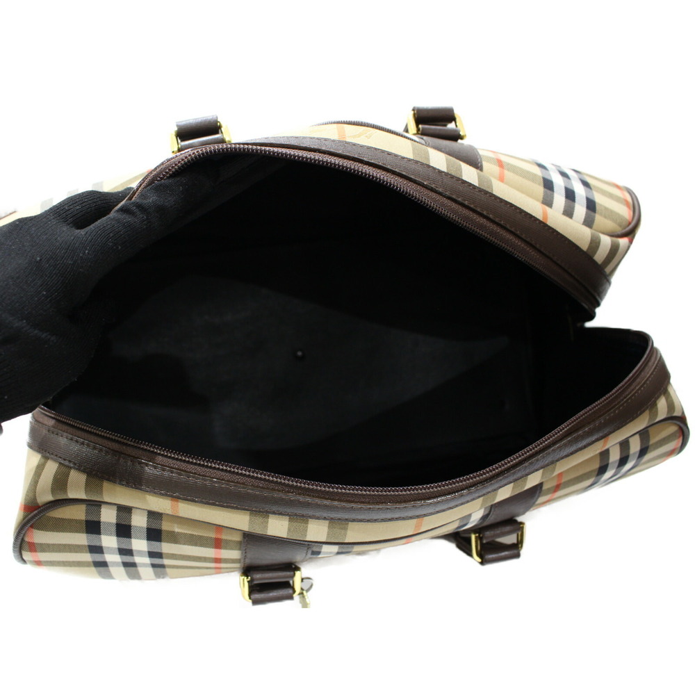 BURBERRY Nova Check Boston Bag Beige Tan lock - Picture 7 of 7